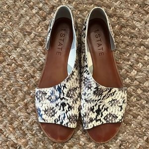 1. State Celvin Snake Open Toe Flats